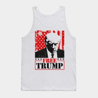 Free Trump Mugshot America vintage Flag Tank Top